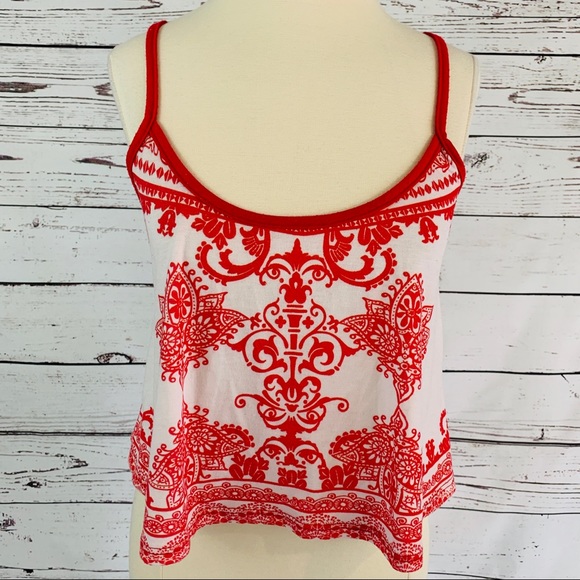 Rue21 Tops - Rue21 RED AND WHITE CROP TOP